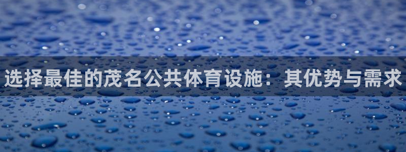 意昂3集团：选择最佳的茂名公共体育设施：其优势与需求